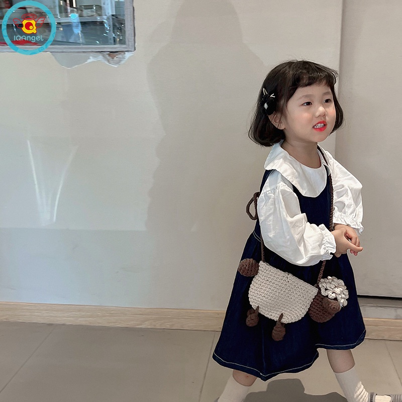 Túi Đeo Chéo Lông Cừu Đan Thủ Công Họa Tiết Hoạt Hình Dễ Thương Cho Bé Trai Và Gái