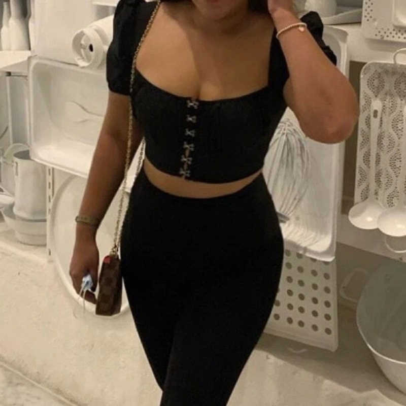 Áo Croptop Trễ Vai Tay Phồng Ngắn Thời Trang Cho Nữ