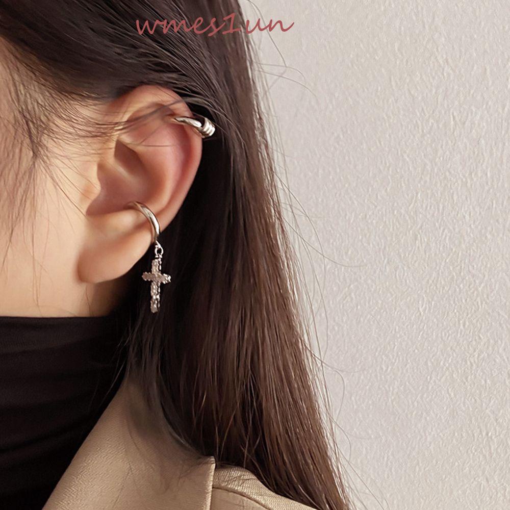 Bông Tai Dạng Kẹp WMES15H Y2K Dễ Phối Đồ Thời Trang Cho Nữ|Khuyên Tai Bất Đối Xứng Phong Cách Vintage