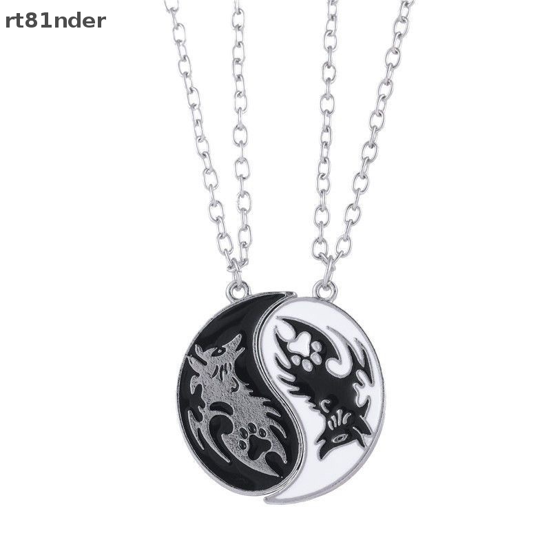 Rt Yin And Yang Vòng cổ Mặt Hình Rồng Hai Cánh Hoa Hợp Kim Thời Trang Làm Quà Sinh Nhật Cho Cặp Đôi n