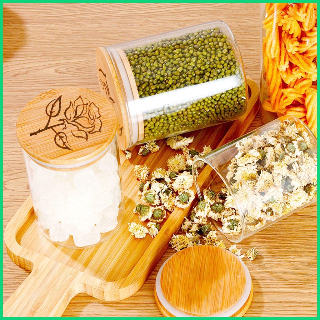 Nắp Đậy Hũ Đựng Thực Phẩm Bằng Thủy Tinh Trong Suốt Có Thể Tái Sử Dụng Cho Jwvn