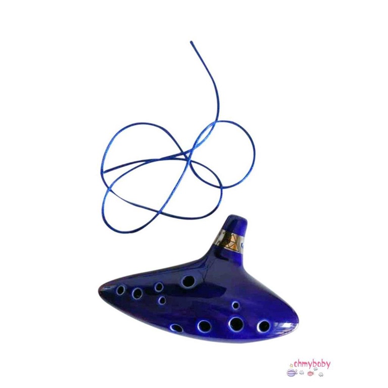[InStock] 12 Lỗ Gốm Nhạc Cụ Ocarina Alto C Truyền Thuyết Sáo Bền Mini [Z/10]