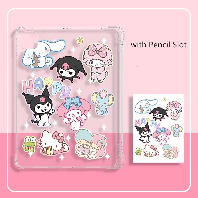 Ốp Máy Tính Bảng TPU Mềm Hình Sanrio Dễ Thương Có Khe Đựng Bút Cho iPad Gen10 7 / 8 / 9 10.2 "Air4 Air5 Pro11" Pro12.9 "mini6