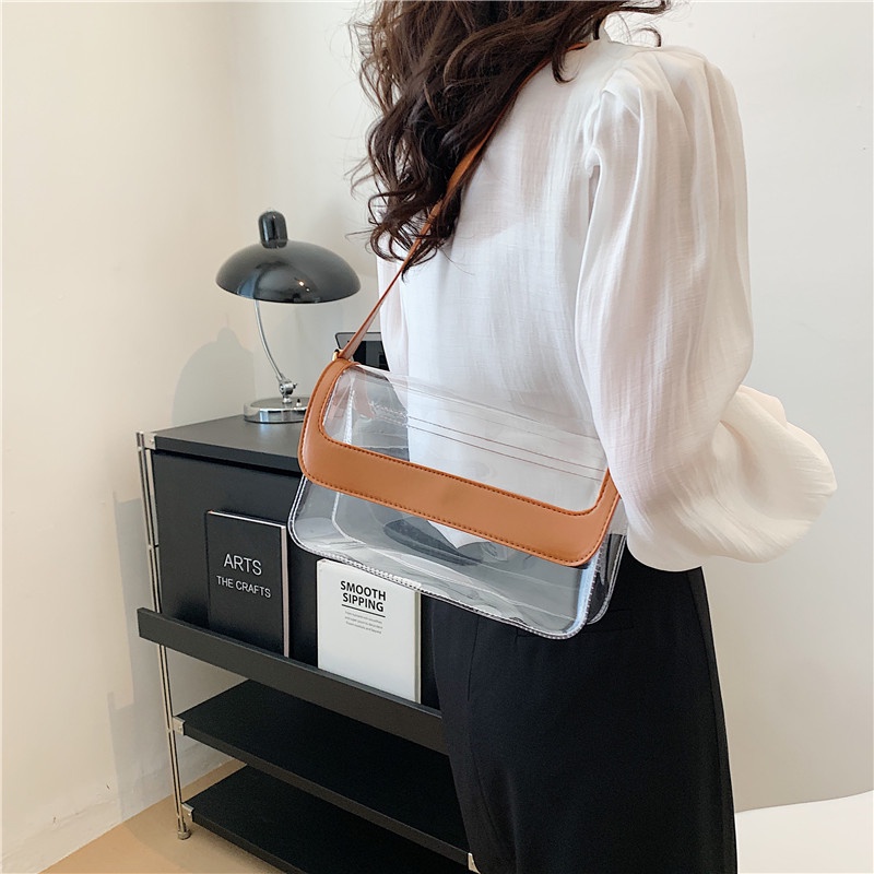 Túi Đeo Chéo Bằng PVC Chất Lượng Cao Màu Trơn Thời Trang Cho Nữ