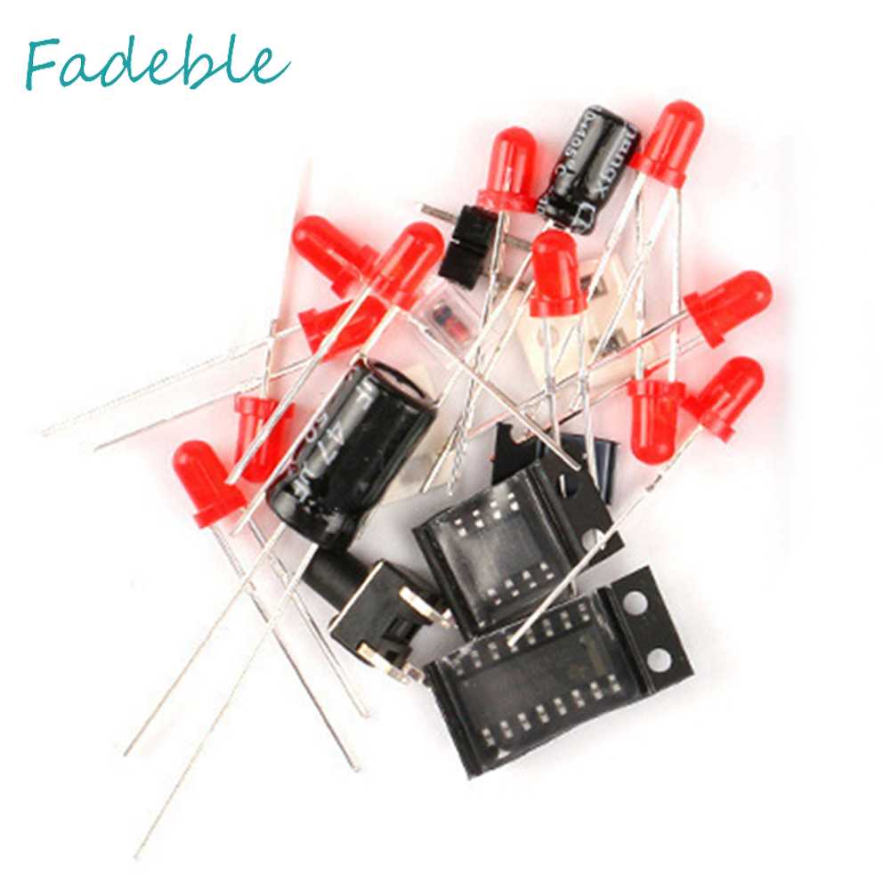 Bộ Bảng Mạch Điện Tử CD4017 NE555 Tự Xoay Có Đèn LED