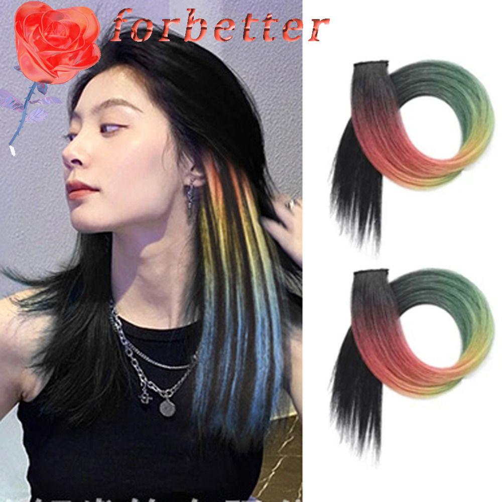 Tóc Giả Thẳng Dài Màu Cầu Vồng Dễ Thương Chất Lượng Cao