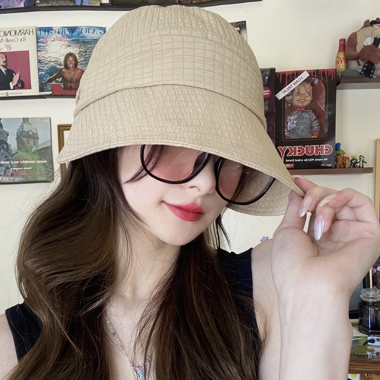 Mũ Rộng Vành Che Nắng Họa Tiết Caro Thời Trang Mùa Hè Cho Nữ