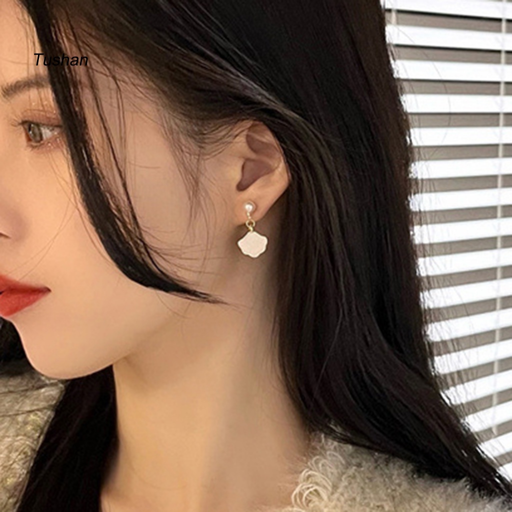 1 Đôi Bông Tai Hình Đám Mây Đính Ngọc Trai Giả Dễ Thương