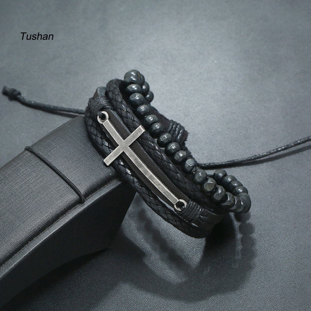 Vòng Tay Chuỗi Hạt Nhiều Lớp Phong Cách Vintage Cho Nam