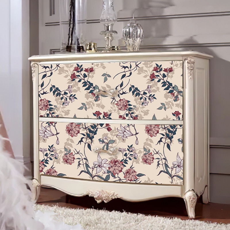 Giấy Dán Tường Bằng PVC Tự Dính Họa Tiết Hoa Tươi Tắn Trang Trí Nội Thất Phòng Khách