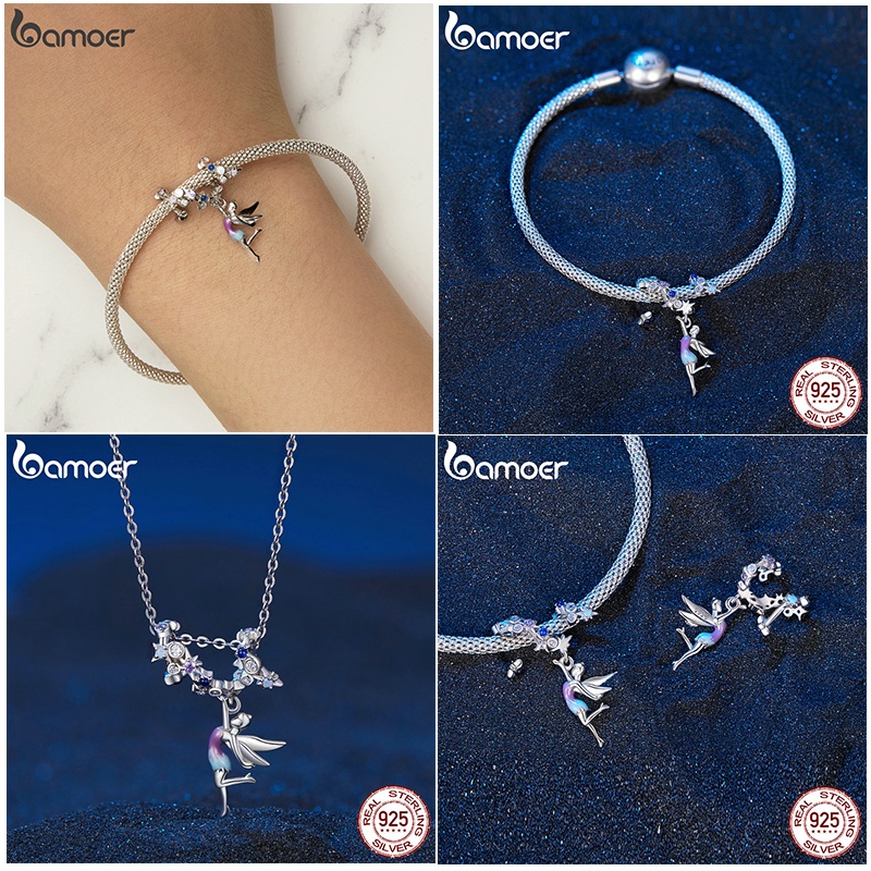 BAMOER Hạt Cườm Bạc 925 Hình Elf Dùng Làm Quà Tặng DIY