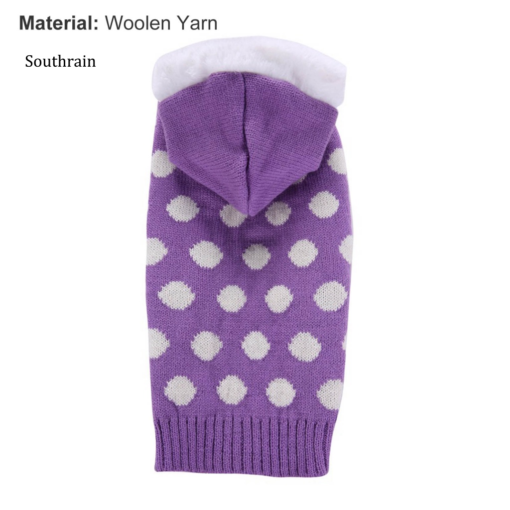 Áo Hoodie Dệt Kim Mềm Họa Tiết Chấm Bi Cho Thú Cưng