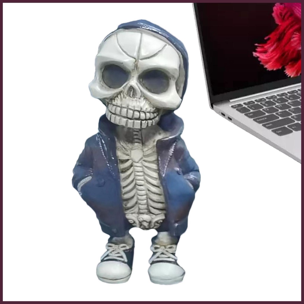 Mô Hình Đầu Lâu Bằng Nhựa Resin Phong Cách Gothic Nhỏ Gọn Trang Trí Tưởng Niệm