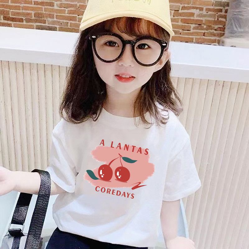 Áo Thun 100% Cotton Tay Ngắn Thời Trang Mùa Hè Hàng Mới Dành Cho Bé Gái