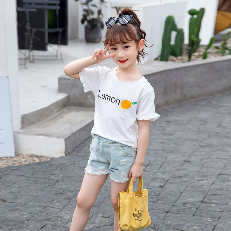 Áo Thun Mùa Hè 2023 Tay Cộc Cổ Tròn Kích Thước Vừa Và Lớn Phong Cách Hàn Quốc Hợp Thời Trang Cho Bé Gái