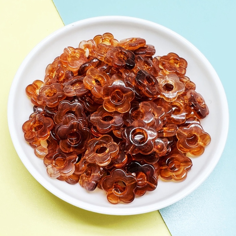 Bộ 20 Hạt Xỏ Lỗ Hình Hoa Bằng Acrylic 13 Màu Sắc Dùng Làm Trang Sức DIY