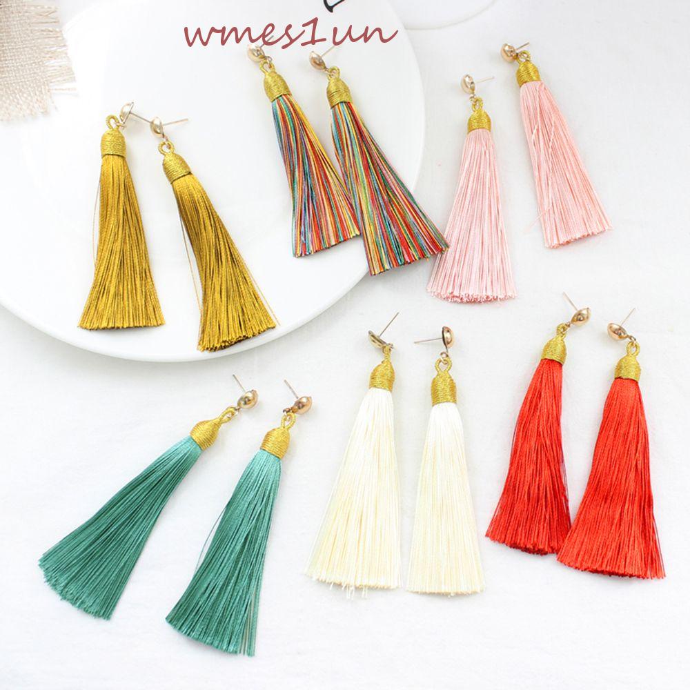 Bông Tai Tua Rua Dáng Dài Phong Cách Bohemian Vintage Mới WMES15H