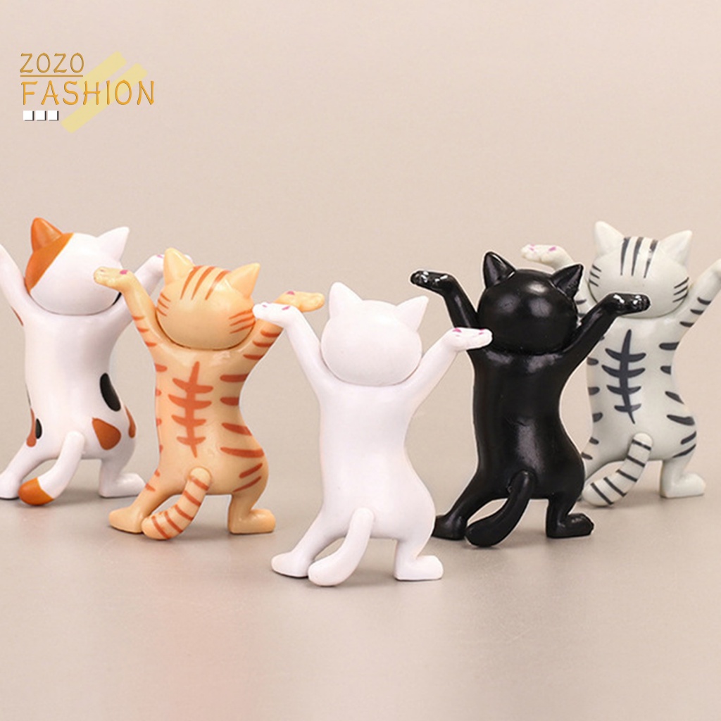 Bộ 5 Giá Đỡ Bút Bằng PVC Hình Mèo Vui Nhộn