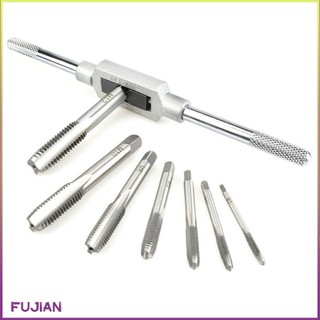 8Pcs M3-M12 Tap Set Small Twisted Hand Tools Screw Thread Plugs Taps Metal Processing Wrench Holder