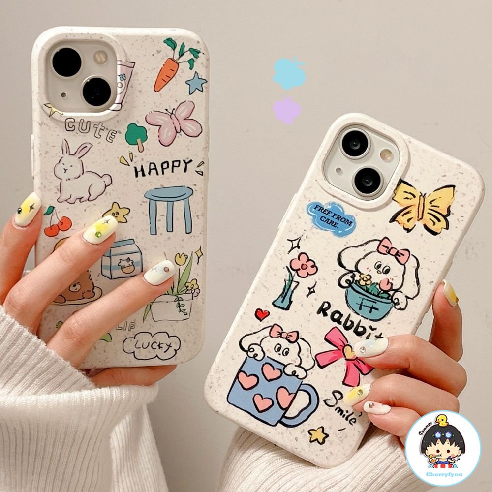 Ốp Điện Thoại TPU Mềm Chống Sốc Chống Bụi Hình Thỏ Hoạt Hình Cho IPhone 11 14 13 12 Pro Max XS XR 7 8 Plus