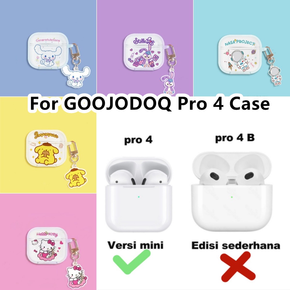 Vỏ Bảo Vệ Hộp Sạc Tai Nghe GOOJODOQ Pro 4 Họa Tiết Hoạt Hình Sáng Tạo