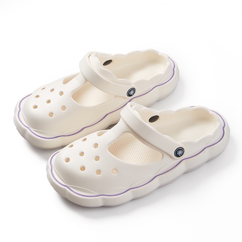 FZ001-C16  - Giày lỗ nữ Gấu hoạt hình mùa hè cô gái dễ thương Bao Đầu đế mềm