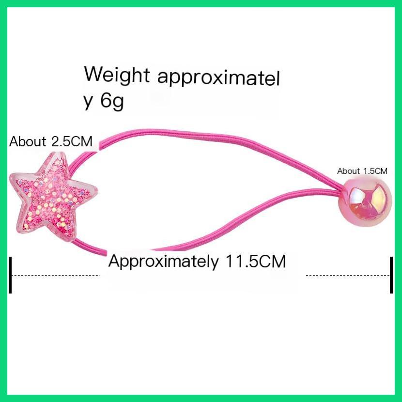 Dây Buộc Tóc Hoạt Hình GG &amp; MM Bằng Nhựa Nylon Mềm Mại Và Nhựa Resin Hình Trái Tim Lấp Lánh Cho Trẻ Em