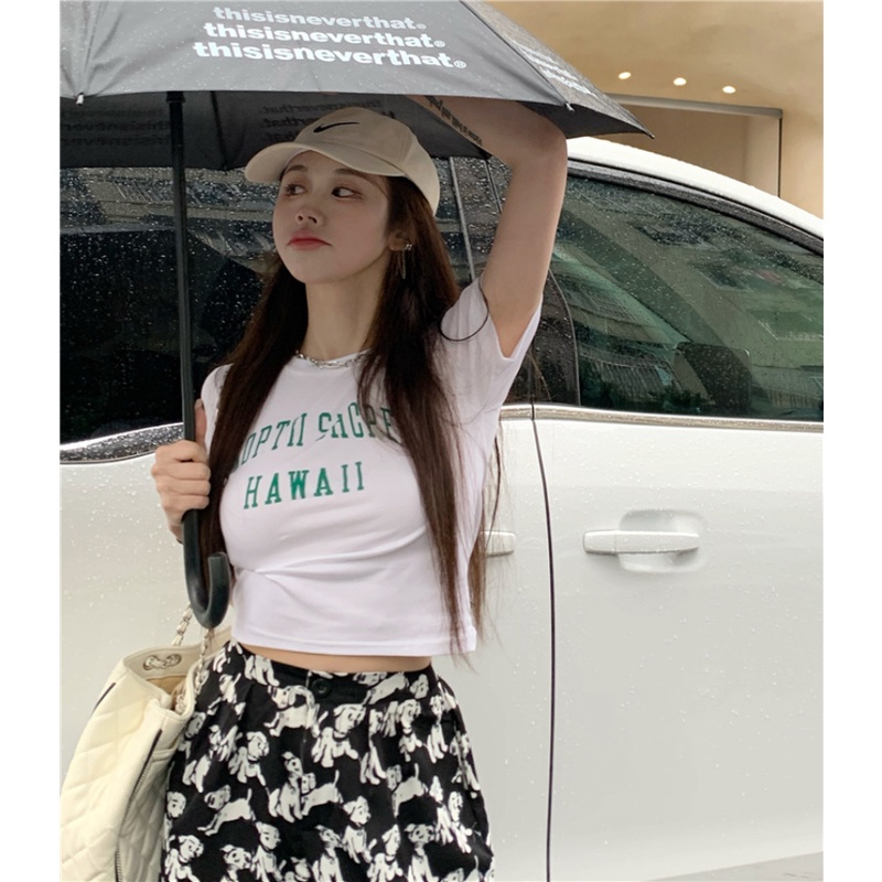 Áo Thun Dáng Ôm In Họa Tiết Cá Tính Trẻ Trung Cho Nữ