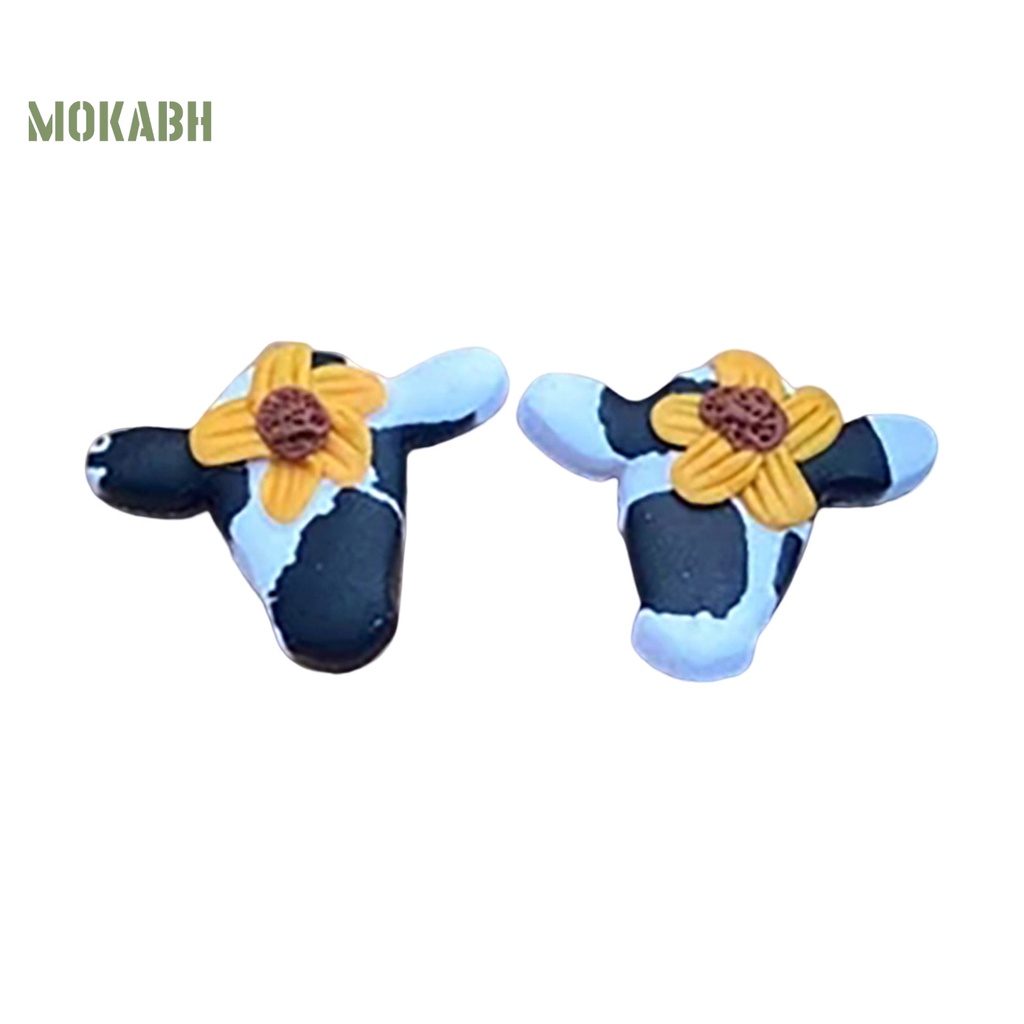 1 Đôi Bông Tai Hình Bò Sữa Bằng Acrylic Màu Trơn Dễ Thương Không Gây Dị Ứng Dành Cho Nữ