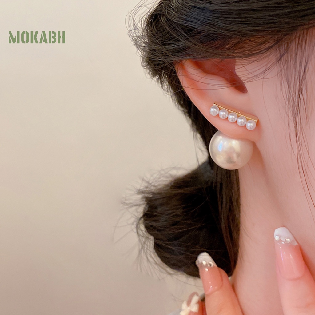 1 Đôi Khuyên Tai Ngọc Trai Nhân Tạo Không Gây Dị Ứng Độ Bóng Cao Thời Trang Cho Nữ