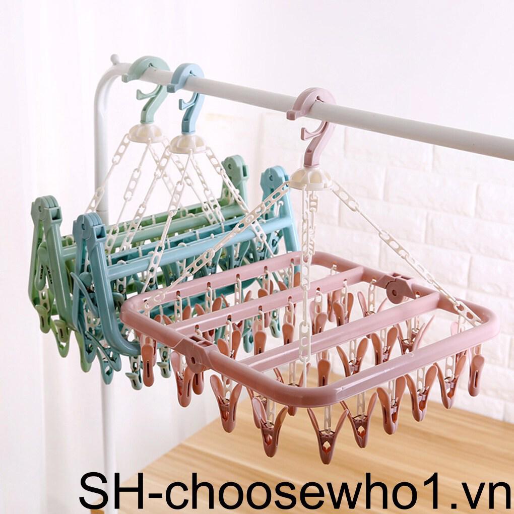 Móc Nhựa Phơi Đồ Lót / Vớ 32 Kẹp Có Thể Gấp Gọn Tiện Dụng