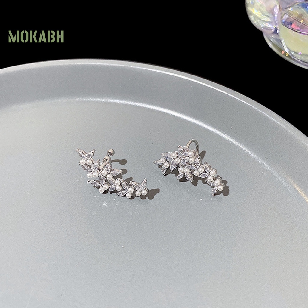 1 Khuyên Kẹp Vành Tai Hình Bướm Đính Ngọc Trai Giả Bằng Hợp Kim Không Gây Kích Ứng Thời Trang Cho Nữ