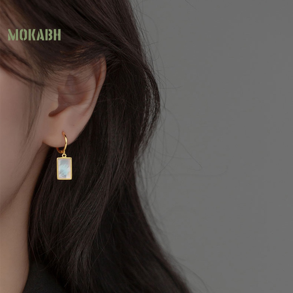 1 Đôi Bông Tai Treo Bằng Thép Không Gỉ Chống Dị Ứng Màu Sắc Tương Phản Thời Trang Dành Cho Nữ