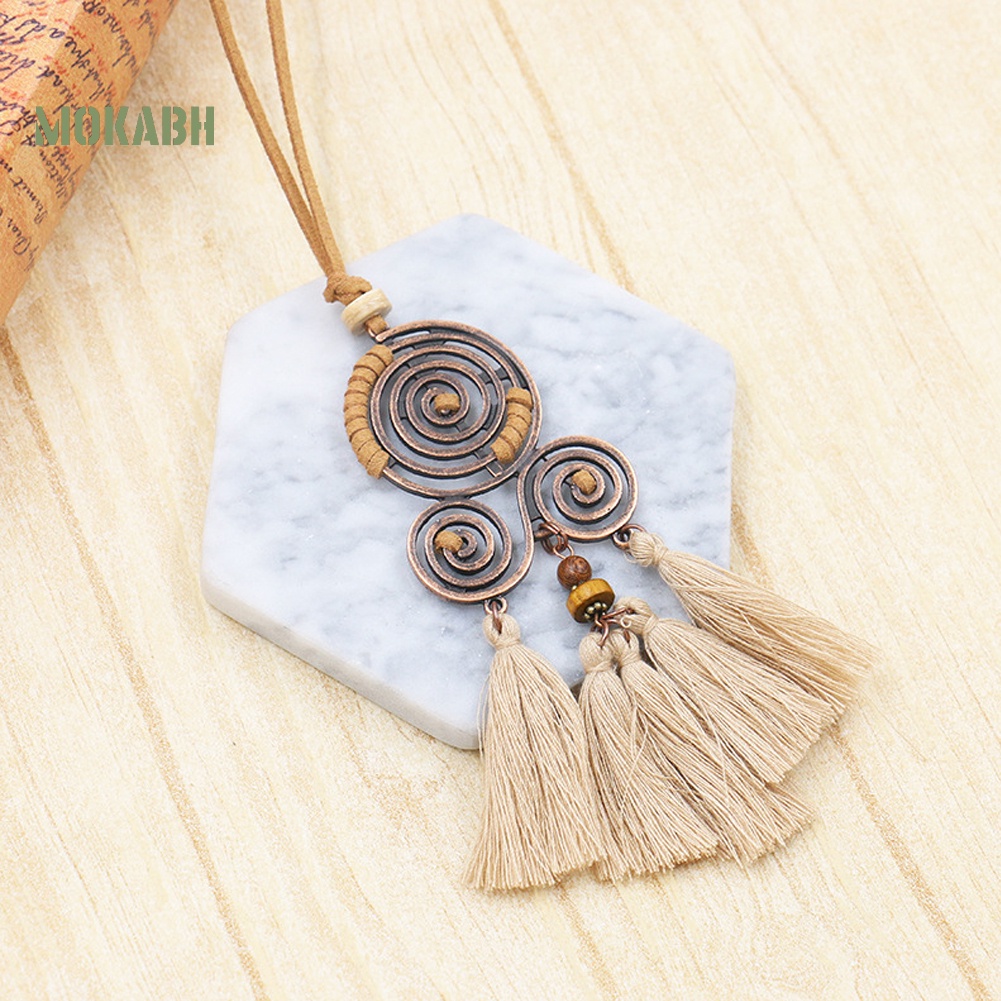 Vòng cổ Dáng Dài Phối Tua Rua Phong Cách Bohemian Thời Trang