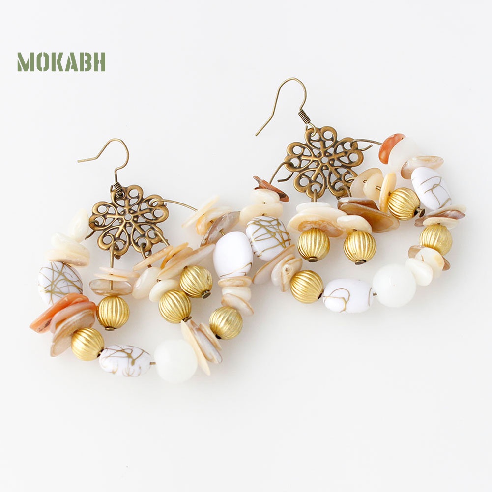 Bông Tai Xỏ Hạt Nhiều Màu Phong Cách Bohemian Thời Trang Cho Nữ