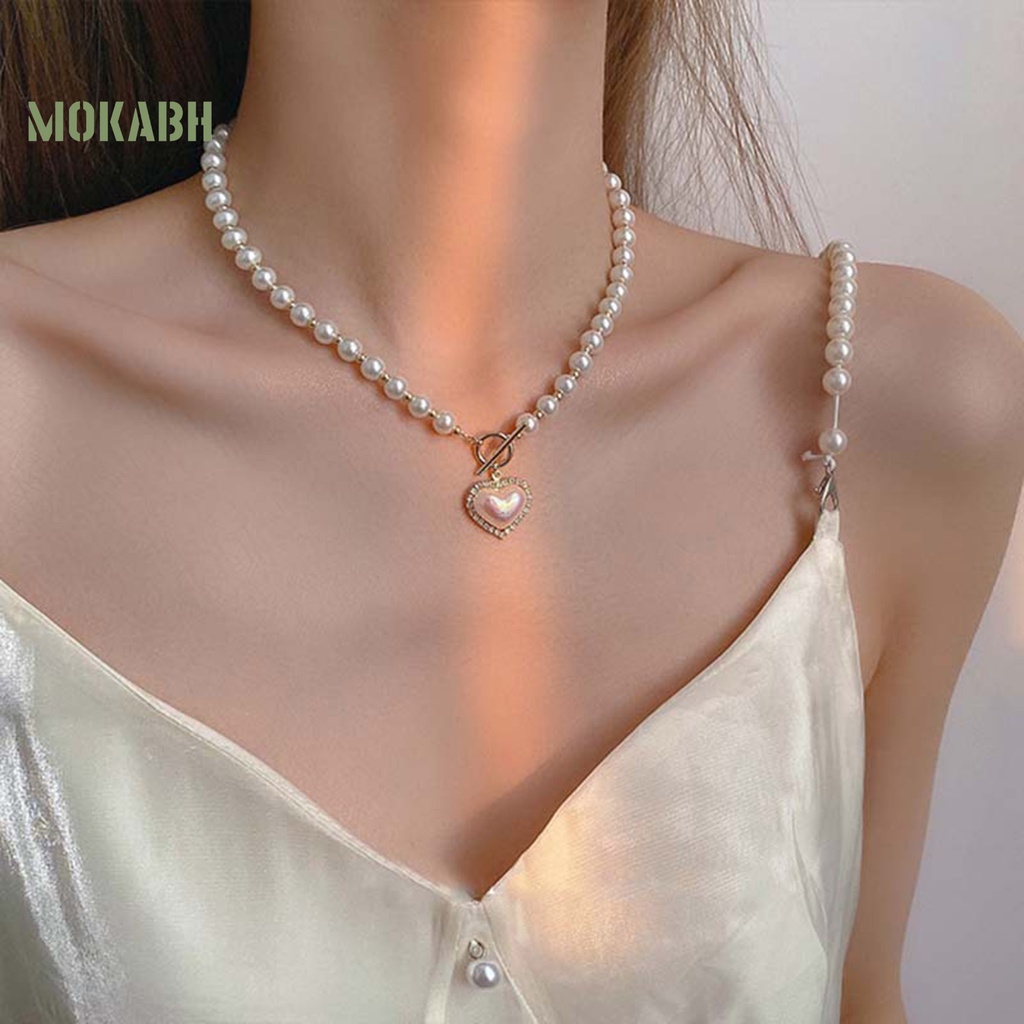 [Hot] Vòng Cổ Ngọc Trai Giả Tinh Tế Quyến Rũ Độ Bóng Cao Mặc Hàng Ngày Cho Nữ