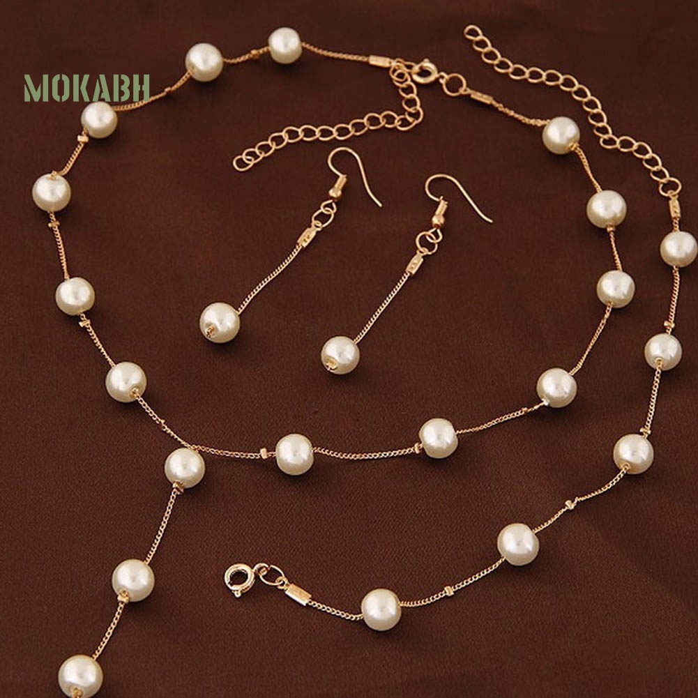 Bộ Trang Sức 3 Món Ngọc Trai Nhân Tạo Thời Trang