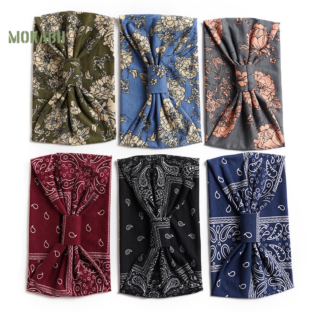 Băng Đô Thắt Nút Chéo Chống Trượt Thấm Hút Mồ Hôi Phong Cách Bohemia Cho Nữ