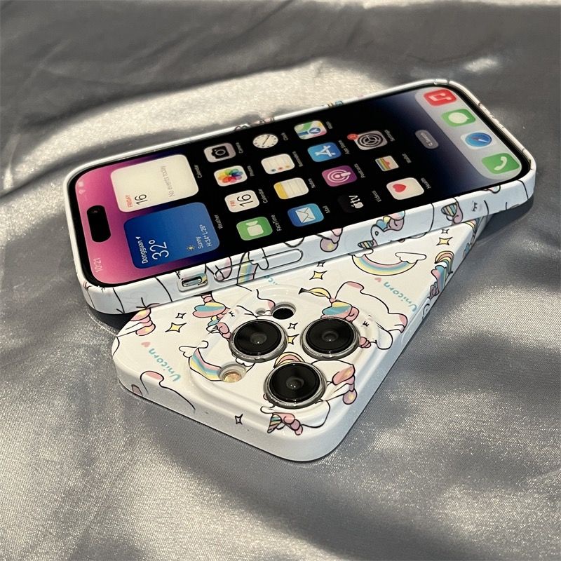 Ốp Điện Thoại Cứng Siêu Mỏng Họa Tiết Kỳ Lân Dễ Thương Dành Cho Iphone 13 Pro Max 12 14 CG1F