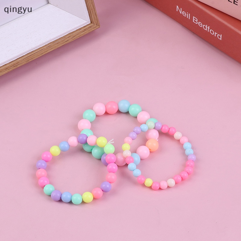 Set 10 Vòng Tay Chuỗi Hạt Ngọc Trai Co Giãn Nhiều Màu Dễ Thương Cho Bé Gái