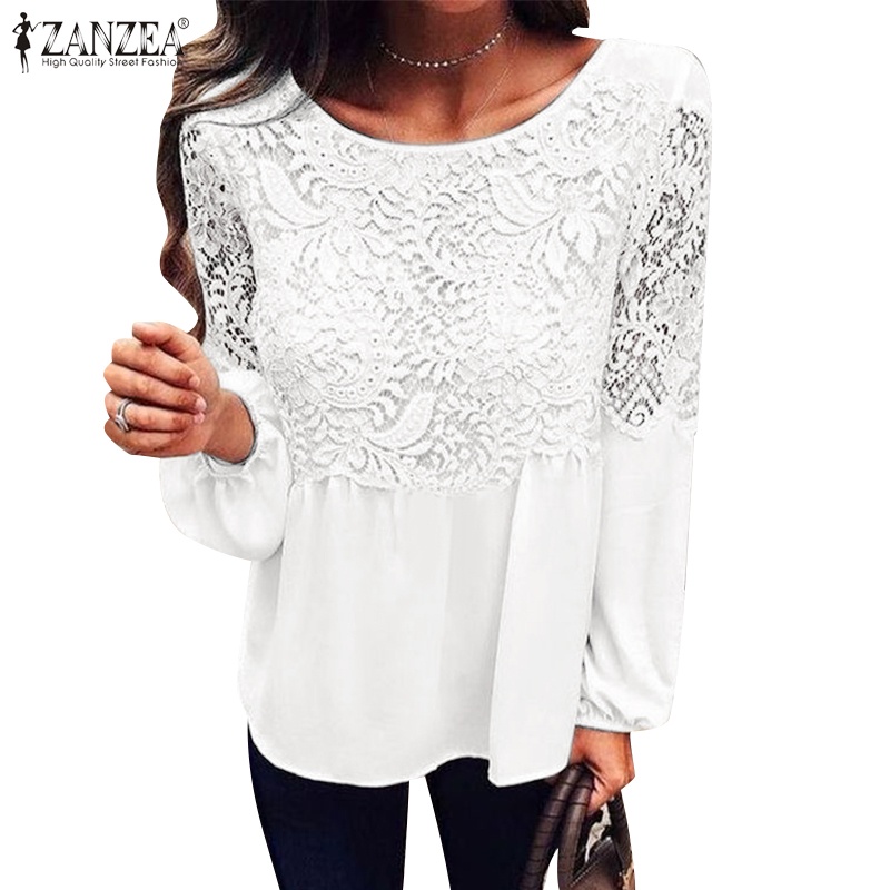 Zanzea Áo Nữ Tay Dài Phối Ren Thời Trang Quyến Rũ