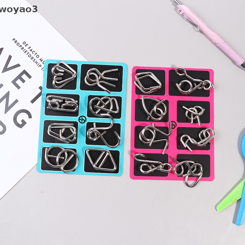 Set 8 Đồ Chơi Lắp Ráp IQ woyao3 Bằng Kim Loại Cho Người Lớn Và Trẻ Em