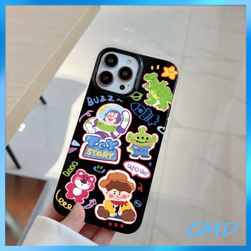 Ốp lưng iphone Điện Thoại Phim hoạt hình Toy Story màu đen bóng TPU vỏ điện thoại mềm chống rung vỏ mềm Cho Iphone 6 / 6S / 6splus / se / 7 / 7plus / 8 / 8plus / X / xs / xsmax / 11 / 12 / 13 / 14 / Plus / pro / pro max-528