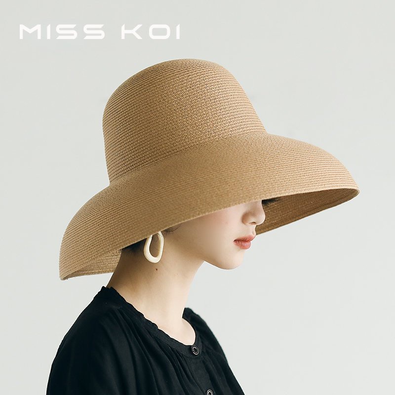 Mũ Cói Rộng Vành Che Nắng Đi Biển Phong Cách Hepburn Pháp Cổ Điển Thời Trang Mùa Hè Cho Nữ