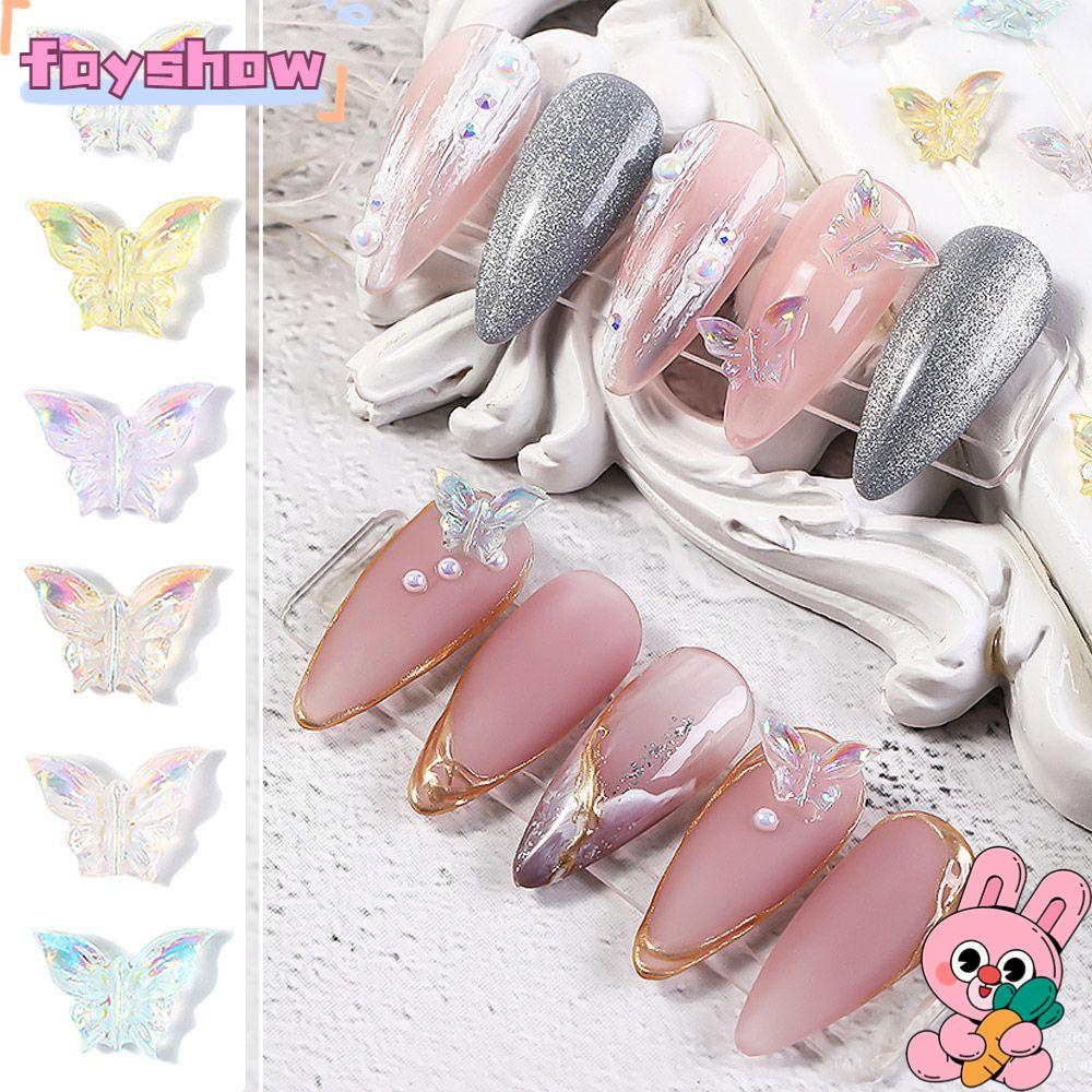 Set 30 Phụ Kiện Trang Trí Móng Tay Hình Bướm 3D DIY Thời Trang
