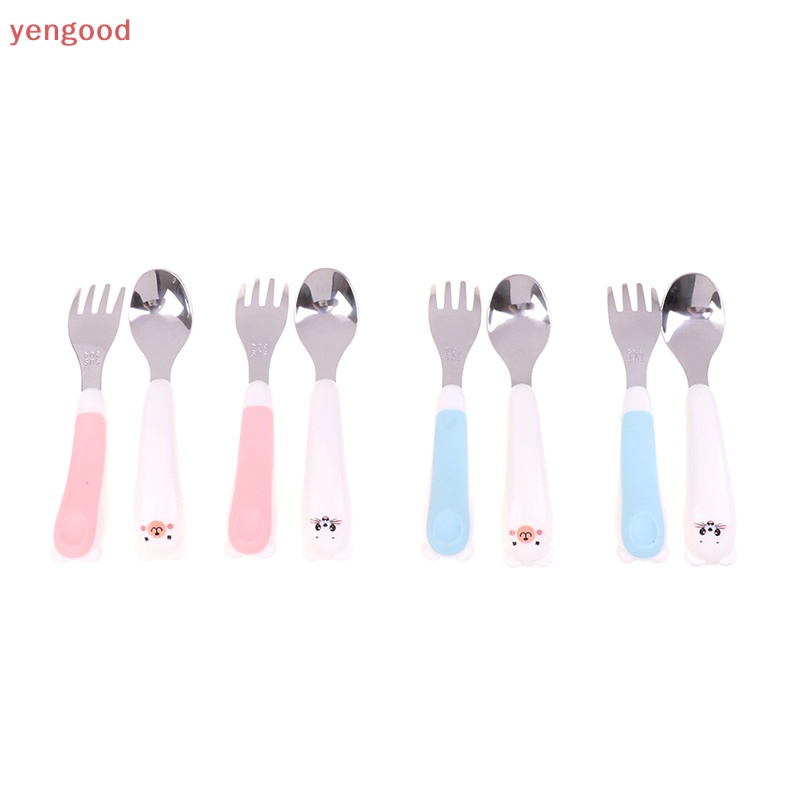 Bộ Muỗng Nĩa Inox 304 Kiểu Hoạt Hình Đáng Yêu Cho Bé