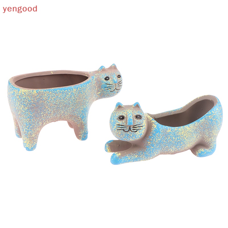 1 Chậu Hoa Sứ Hình Mèo Hoạt Hình Đáng Yêu