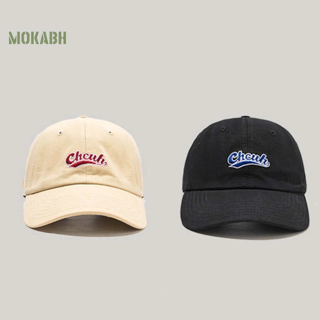 Mũ Lưỡi Trai Màu Trơn Chống Tia UV Thêu Chữ Phong Cách Hàn Quốc Dành Cho Nam Nữ