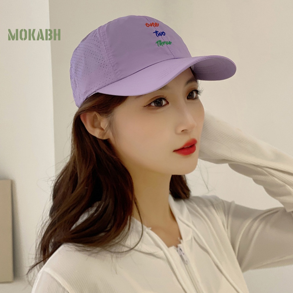 Mũ Lưỡi Trai Màu Trơn Thêu Chữ Cá Tính Hợp Thời Trang Cho Nữ