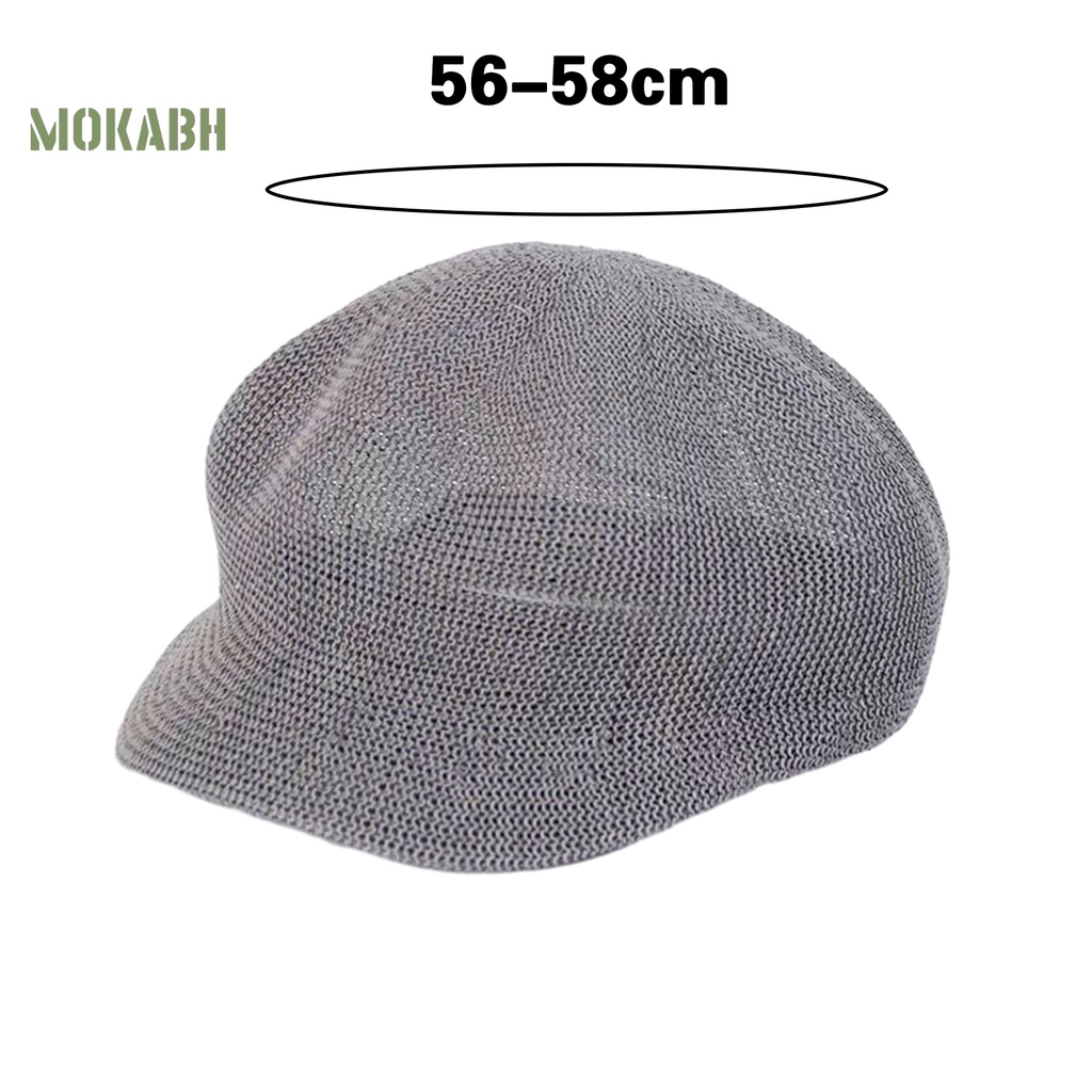 [Mok Abh] Mũ Vành Ngắn Chống Nắng Thoáng Khí Màu Trơn Chống Tia UV Có Thể Điều Chỉnh Kích Thước Cho Nữ